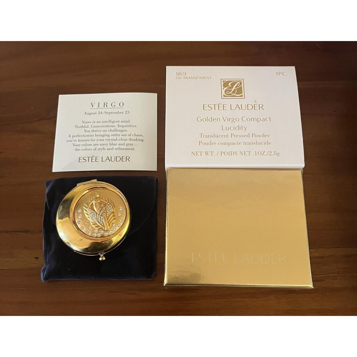 Vintage Estee Lauder Zodiac Sign Gold Compact Pressed Powder Virgo