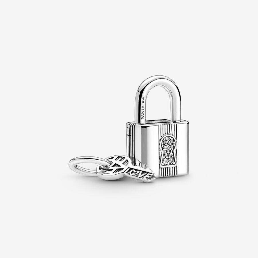 Pandora Moments Padlock and Key Dangle Charm 780088C01/790088C01 Silver