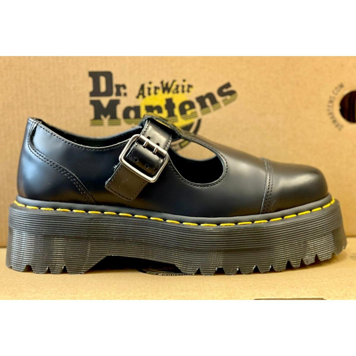 Dr Martens Bethan Black Leather Mary Jane Platform 15727001 Shoes For Women`s