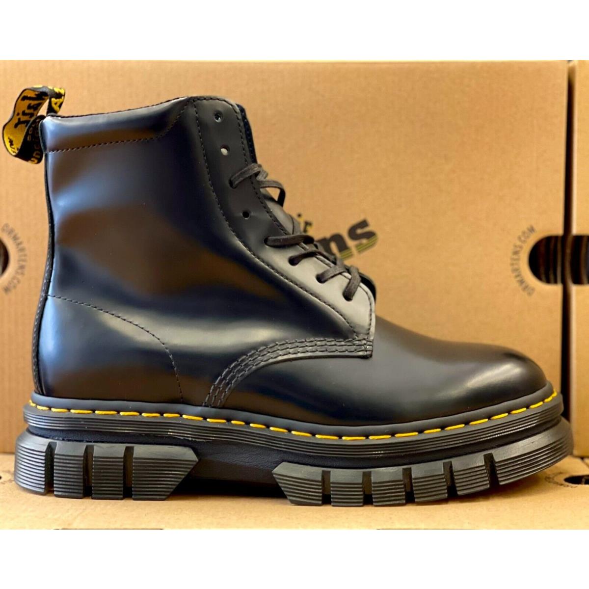 Dr Martens - Men`s Rikard Black Polished Smooth Leather Boots 27833001 / Box