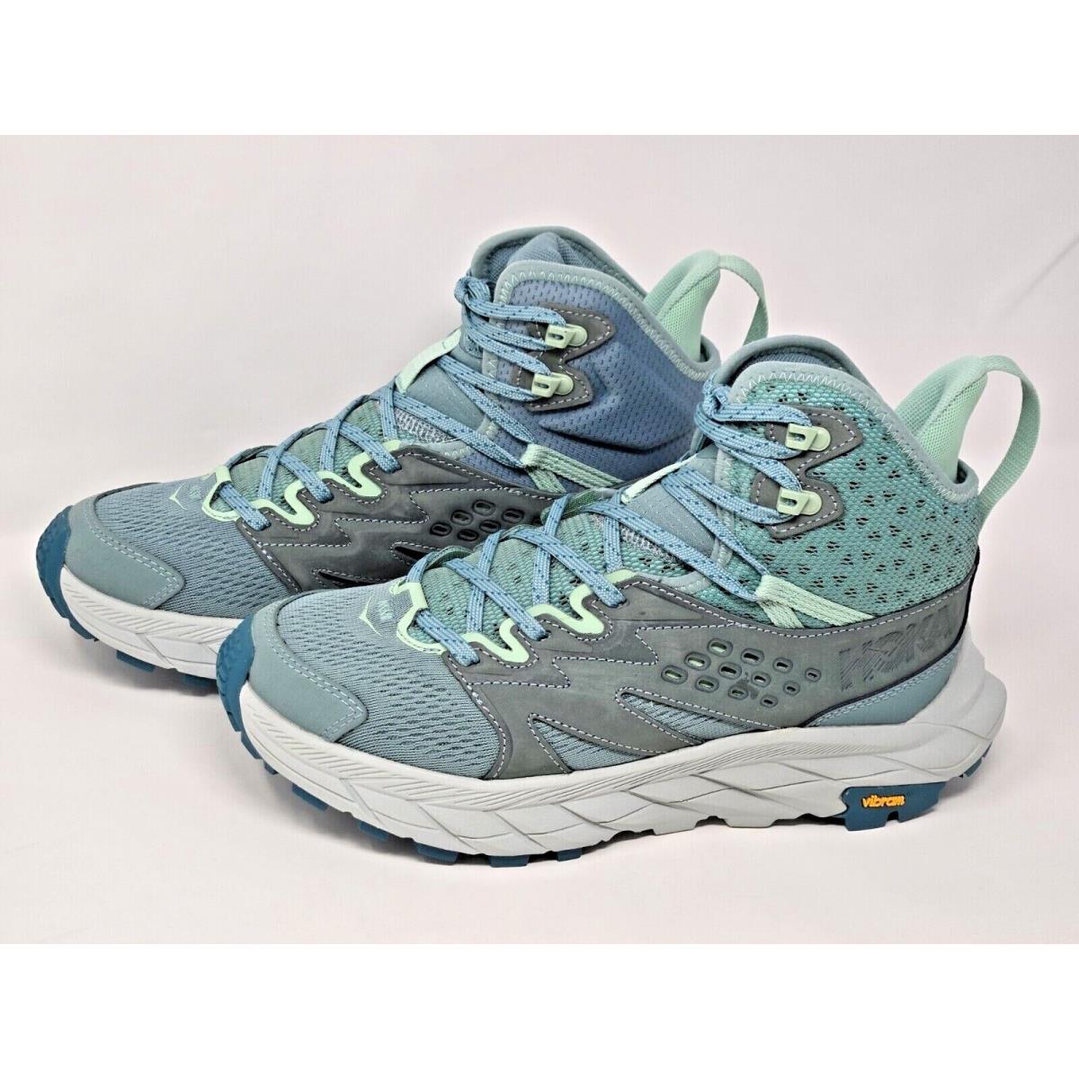 Hoka Anacapa Breeze Mid Womens Teal Blue Gray Hiking Shoes Boots 1134506 Nby