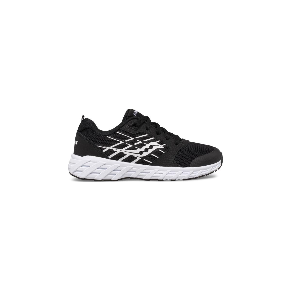 Saucony Kids Wind 2.0 Lace Sneaker Shoes - Black | White