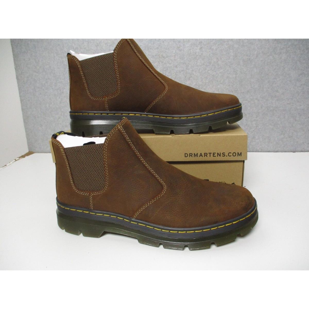 Dr. Martens Hardie II Chelsea Boots Brown Leather Pull On Ankle Mens Sz 13