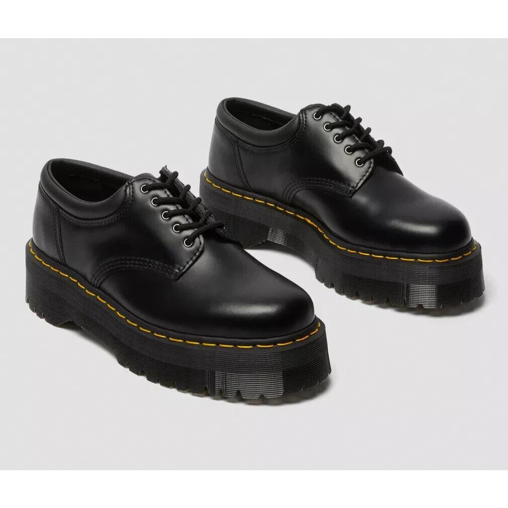 Dr.martens Z53126 Unisex Black Leather Platform Casual Lace-up Shoes Size M6 L7