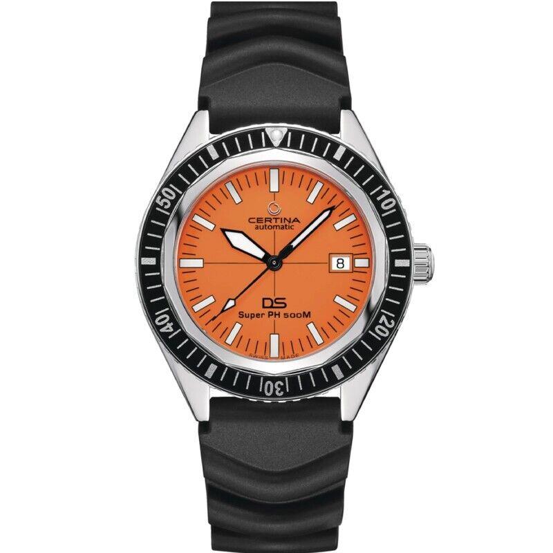 Certina DS Super PH500M 43mm Orange Dial Auto Men`s Watch C0374071728010