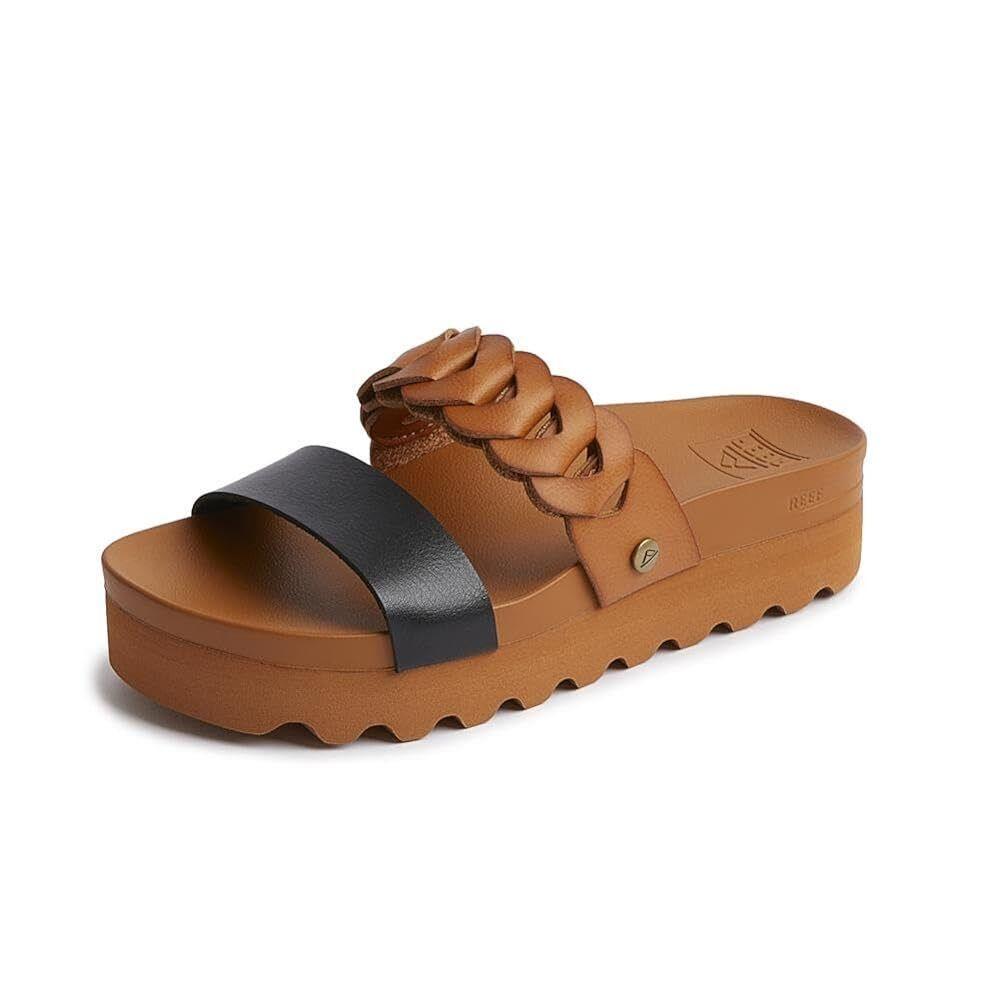 Reef Cshn Vista Hi Twist Women`s Sandals Cognac Black - 8.5 Medium