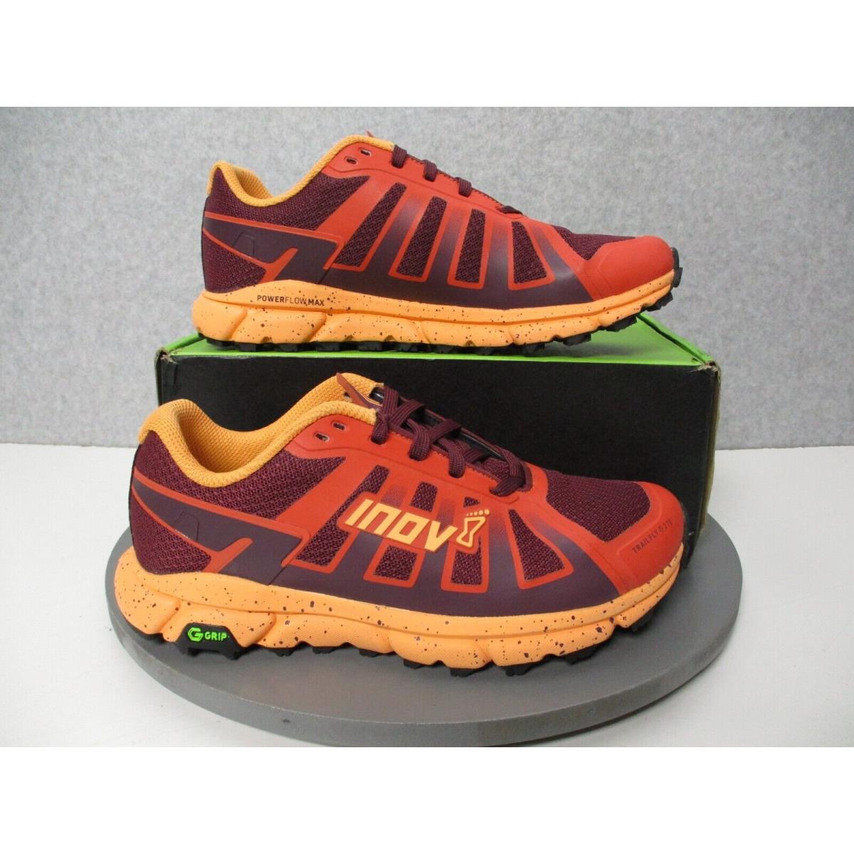 Inov-8 Trailfly G 270 Trail Running Shoes Womens Sz 7 Red /burg/orange