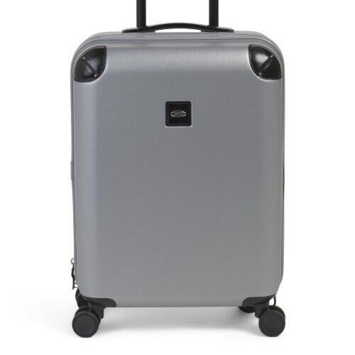 Brics 21in Silver Black Leather Detail Hardcase Tsa 8 Wheel Carry-on Spinner