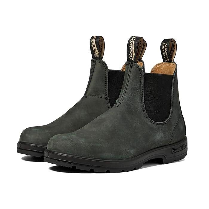 Unisex Shoes Blundstone BL587 Classic Slip On Leather Chelsea Boots Rustic Black - Black