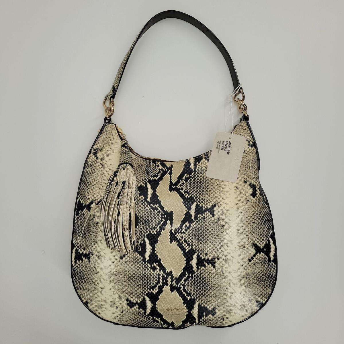 Jimmy Choo Women`s Athini Snake Print Calf Leather Hobo Bag