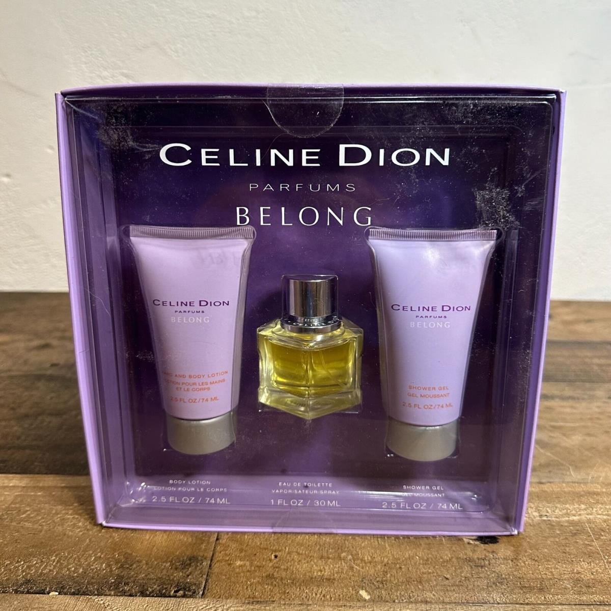 Celine Dion Belong Perfume Gift Set Coty Eau De Toilette Body Lotion Shower Gel