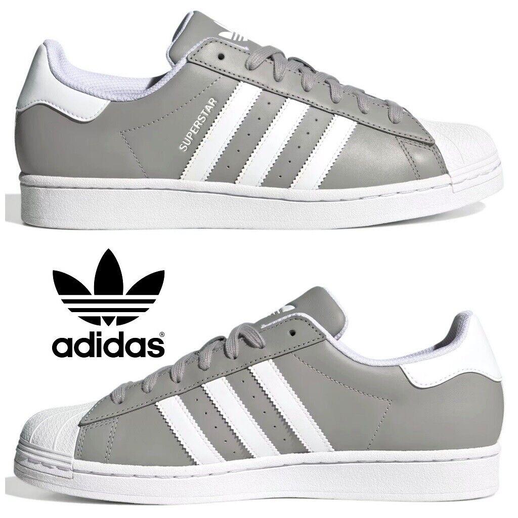 Adidas Originals Superstar Men`s Sneakers Comfort Sport Casual Shoes Grey White - Gray, Manufacturer: Mgh Solid Grey / Cloud White / Cloud White