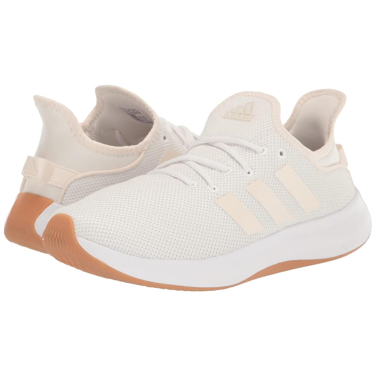 Woman`s Sneakers Athletic Shoes Adidas Running Cloudfoam Pure Spw - Footwear White/Chalk White/Zero Metallic