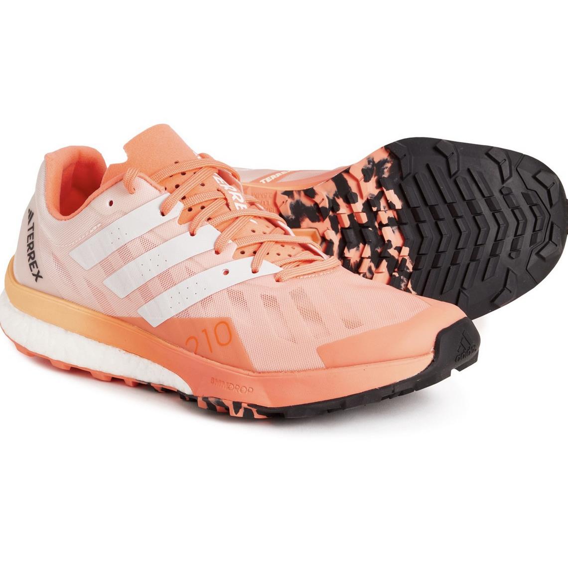 Adidas Outdoor Women`s Terrex Speed Ultra Trail Running Shoes - Coral Fusion/Crystal White