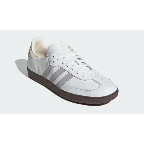 Mens Adidas Samba OG Core White Grey Two Leather Shoes