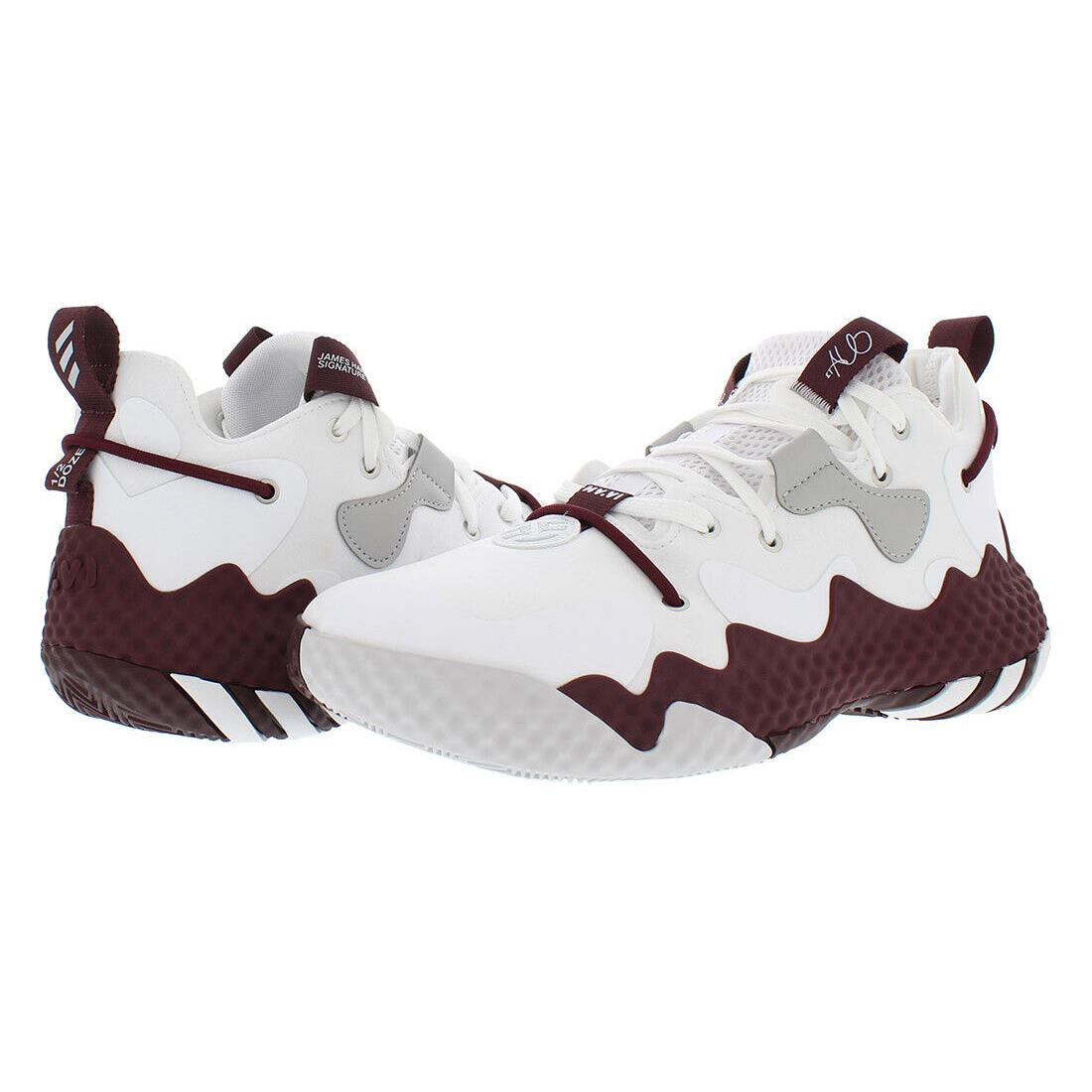 Adidas Sm Harden Vol 6 Unisex Shoes - White/Burgundy/Grey, Main: White