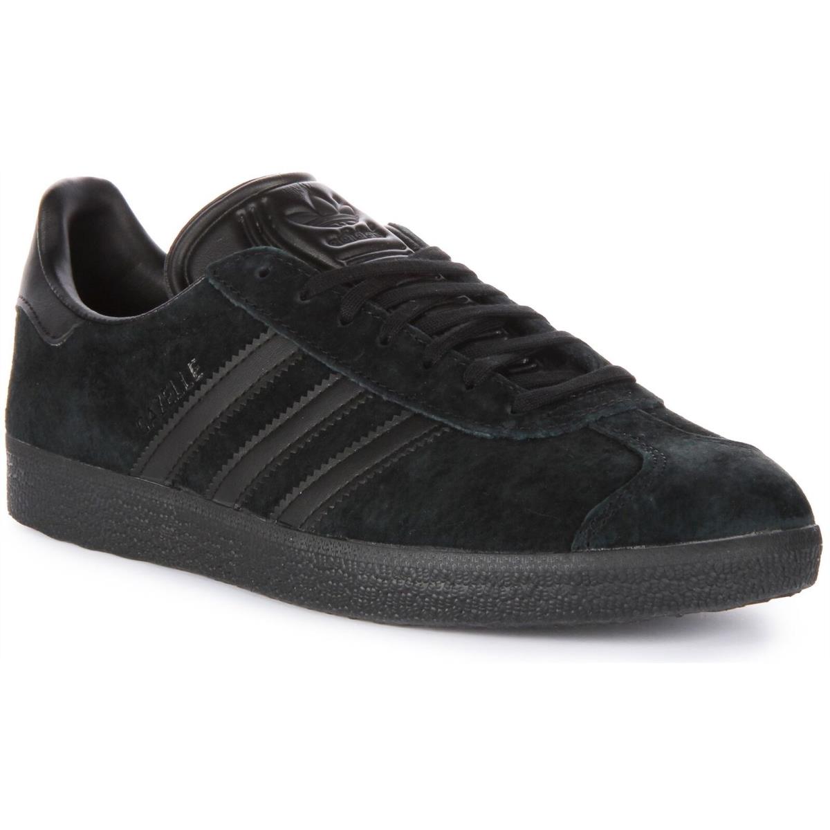 Adidas Gazelle Quarter Panel Leather Overlay Mens Sneaker All Black US 6 - 13 - ALL BLACK