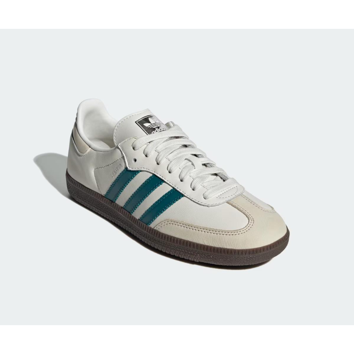 Womens Adidas Samba OG Cloud White Legacy Teal Wonder White Leather Shoes