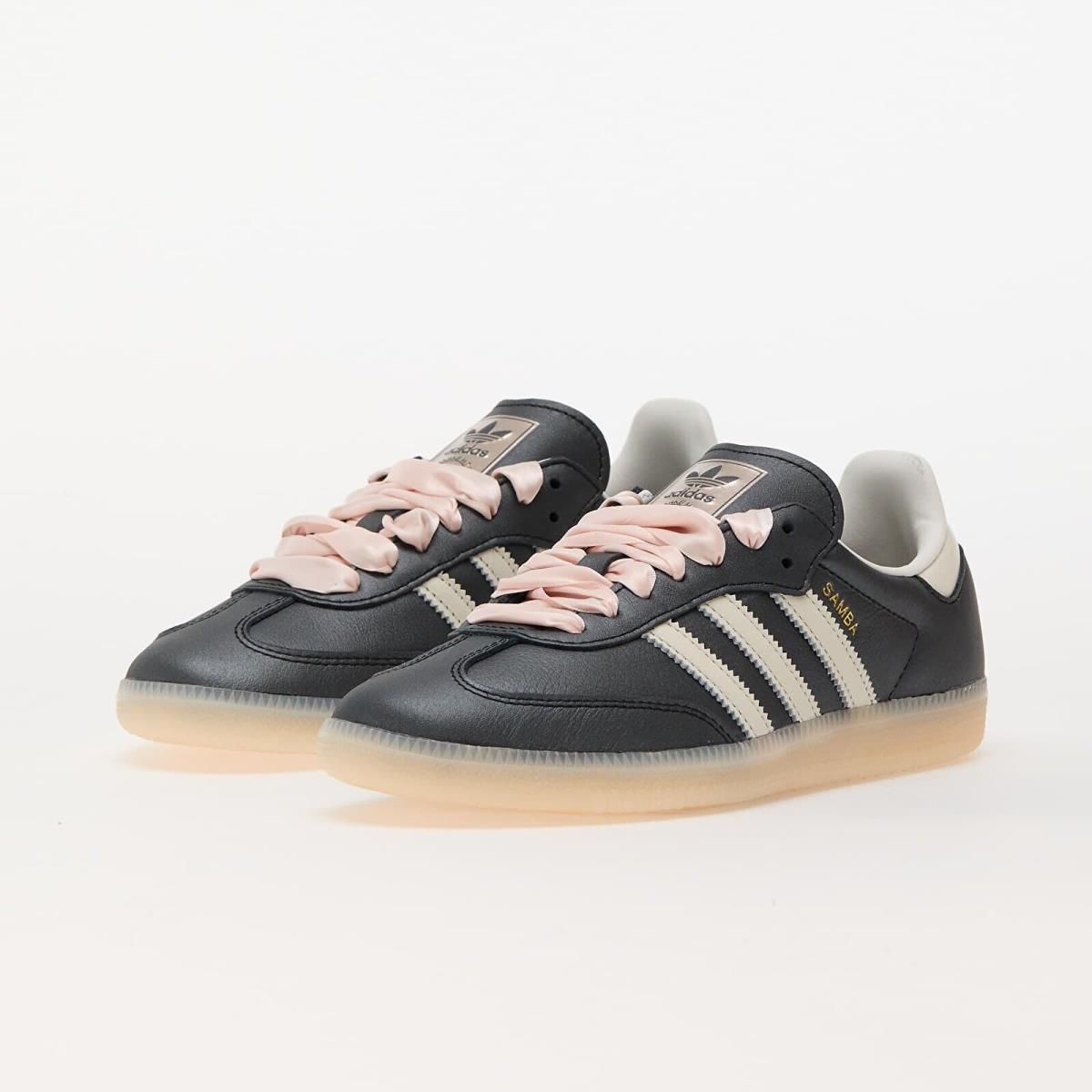 W Adidas Originals Samba OG Black Pink Ribbon Laces IH8047 Casual Shoes Sneakers