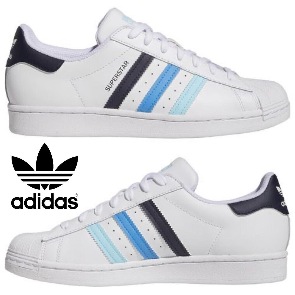 Adidas Originals Superstar Men`s Shoes Comfort Sport Casual Walking Sneakers 11 - Blue, Manufacturer: White/Blue