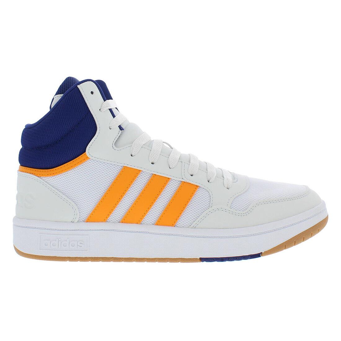 Adidas Hoops 3.0 Mid Mens Shoes - White/Yellow, Main: White