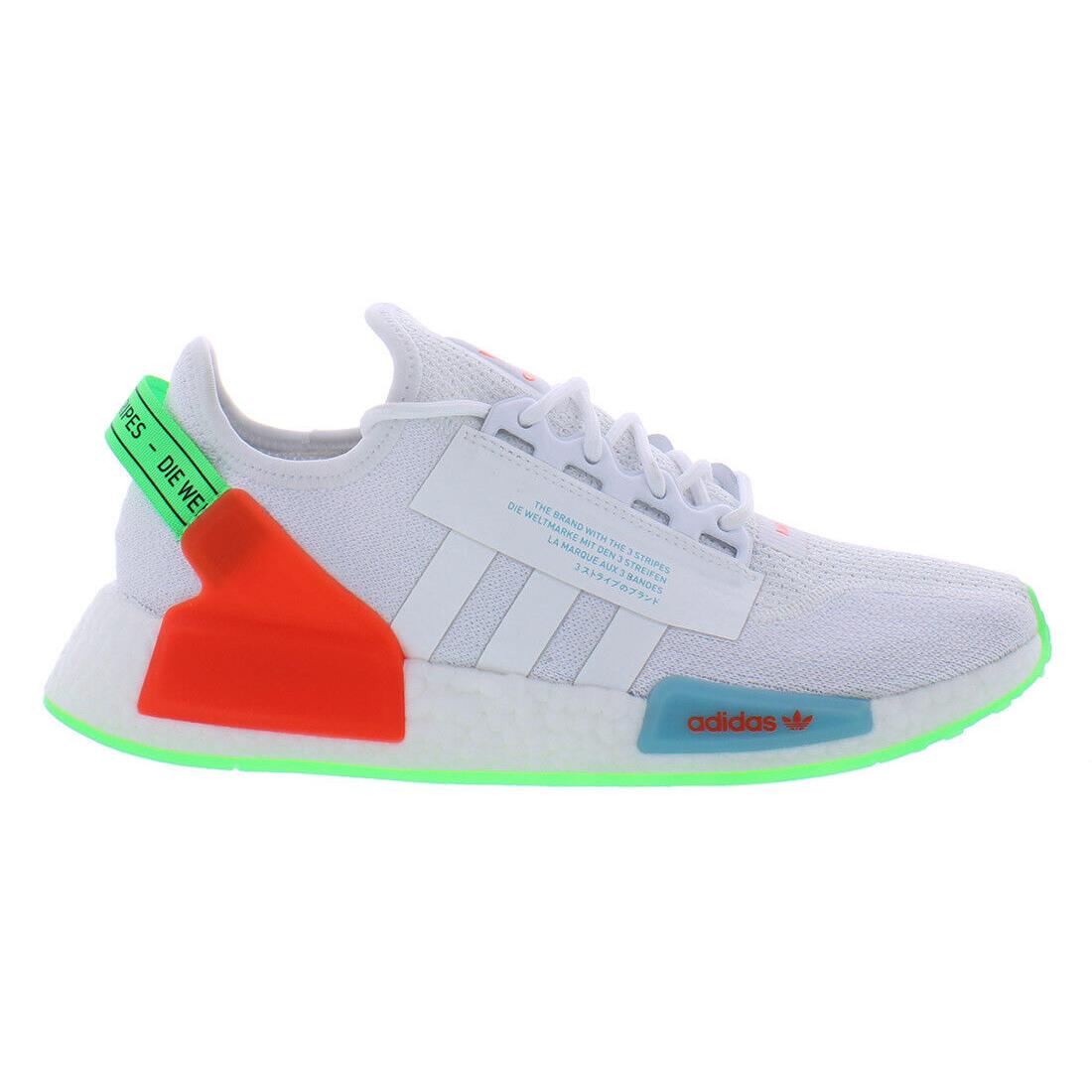 Adidas Nmd_R1.V2 Mens Shoes - White/Green, Main: White