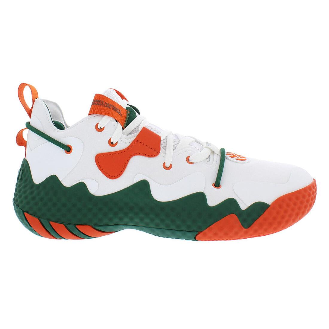 Adidas Sm Harden Vol 6 Unisex Shoes - White/Green/Orange, Main: White