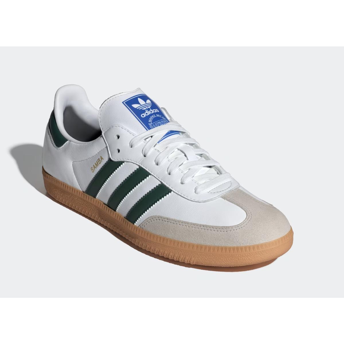 Mens Adidas Samba OG Cloud White Collegiate Green Gum Leather Shoes