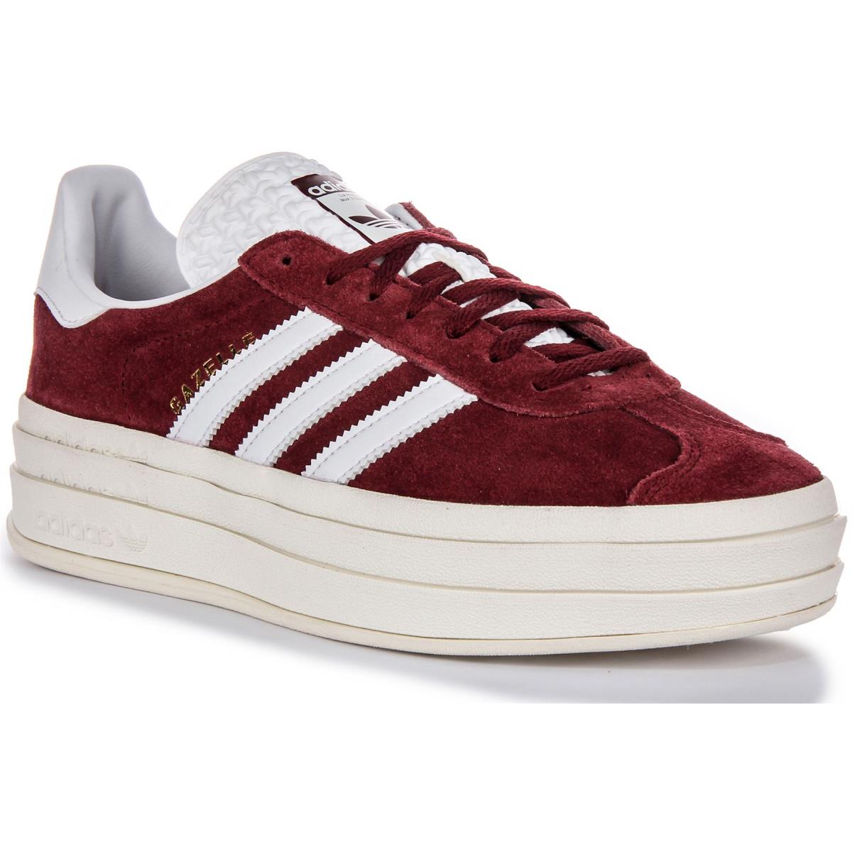 Adidas Gazelle Bold Three Layers Gum Sole Womens Trainer Burgundy US 5 - 11 - BURGUNDY