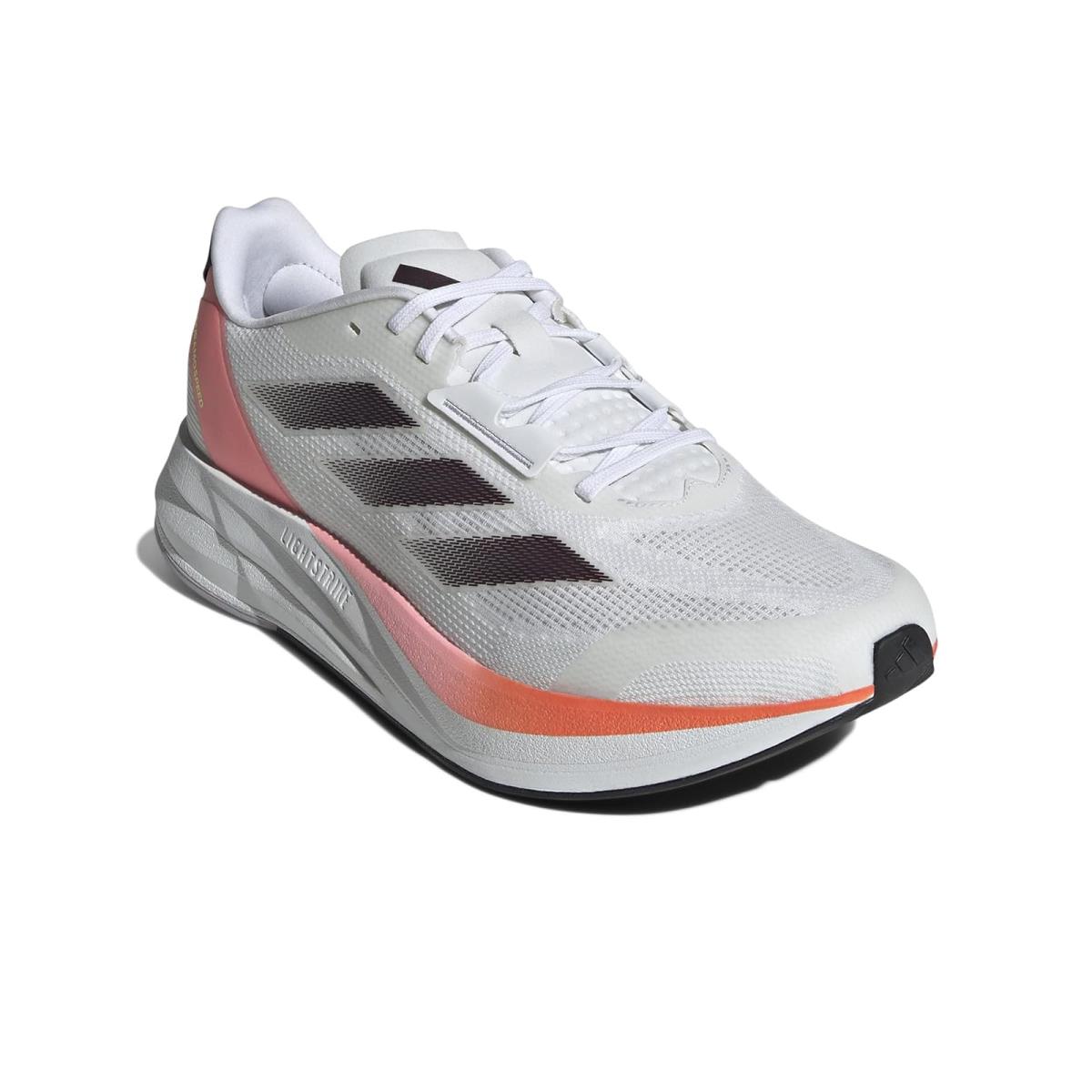 Man`s Sneakers Athletic Shoes Adidas Running Duramo Speed Shoes - White/Aurora Met./Solar Red