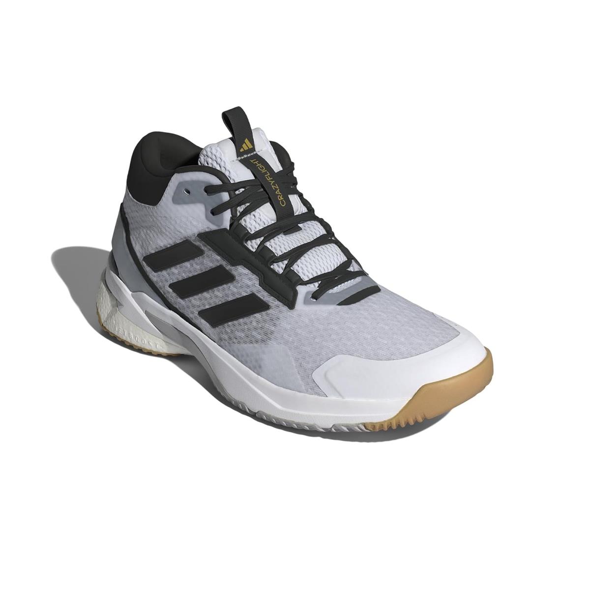 Man`s Sneakers Athletic Shoes Adidas Crazyflight 5 Mid - White/Black/Grey