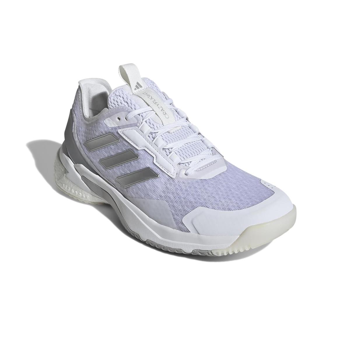 Woman`s Sneakers Athletic Shoes Adidas Crazyflight 5 - White/Silver Metallic/Dash Grey