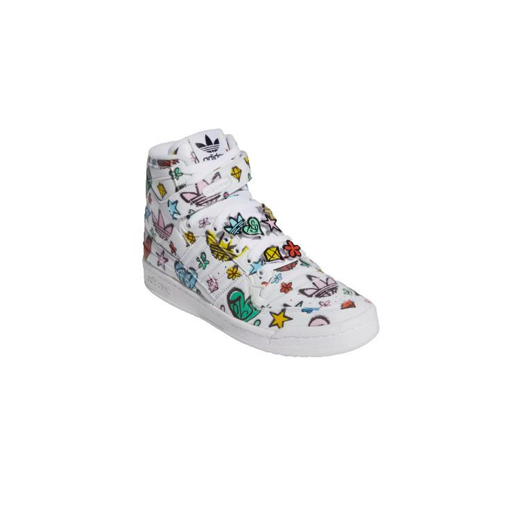 Adidas Forum 84 HI Mens Cloud White Multi Color Printed Shoes - Cloud White/Multi