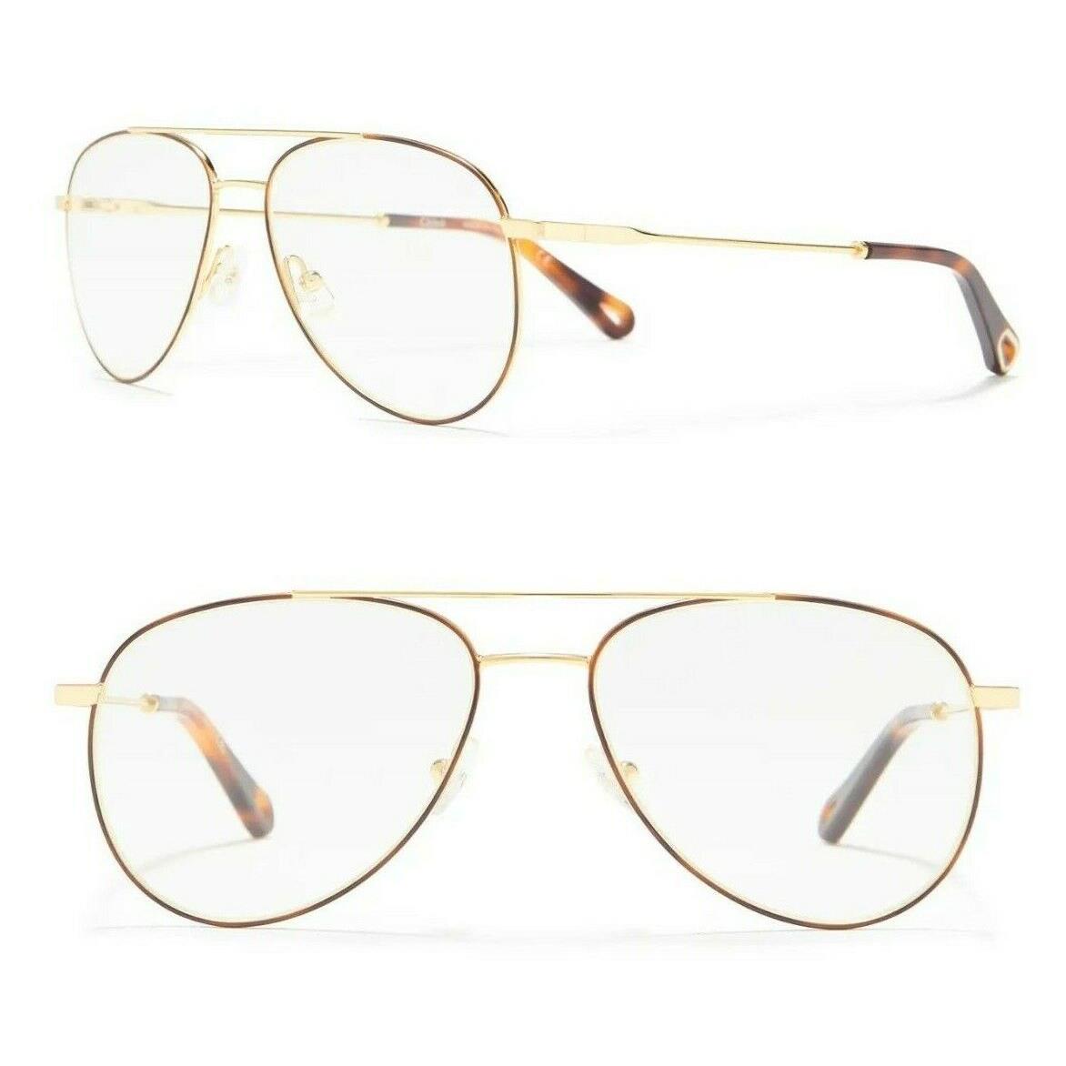 Chloe CE2137S 757 55mm Aviator Optical Frame Eyeglasses Gold / Havana - Italy