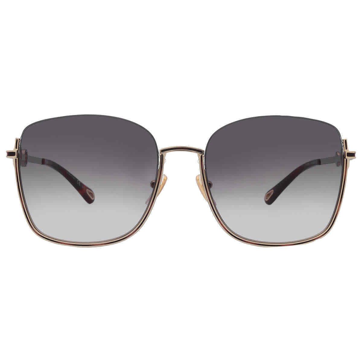 Chloe Gradient Gray Square Ladies Sunglasses CH0070SK 005 59 CH0070SK 005 59