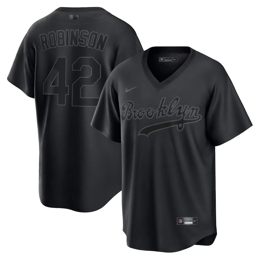 Nike Brooklyn Dodgers Jackie Robinson Pitch Black Baseball Jersey - Black Sz: XL