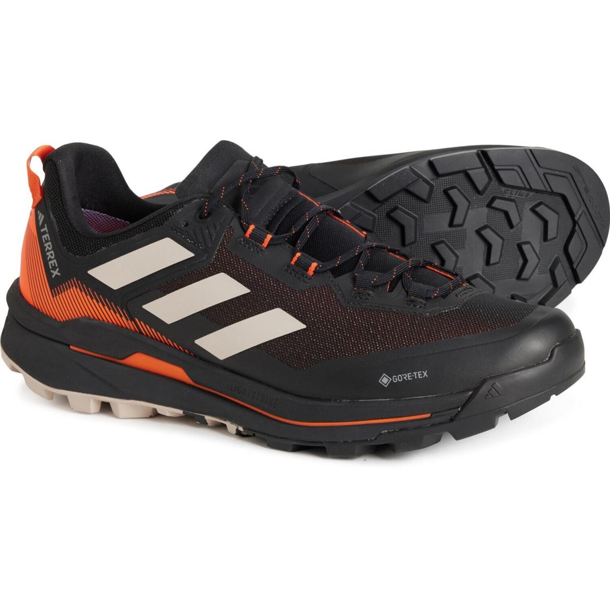 Adidas Men`s Terrex Skychaser Tech Gtx US 14 M Black Orange Mesh Hiking Shoes - Black