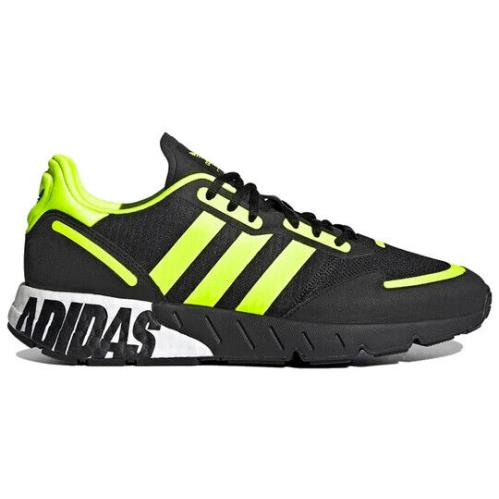 Adidas ZX 1K Boost `bold Logo Graphic - Black Solar Yellow` FY3632 76 - Black