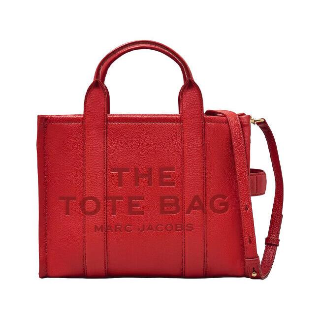 Marc Jacobs The Leather Women`s Medium Tote Bag - H004L01PF21 True Red (617)