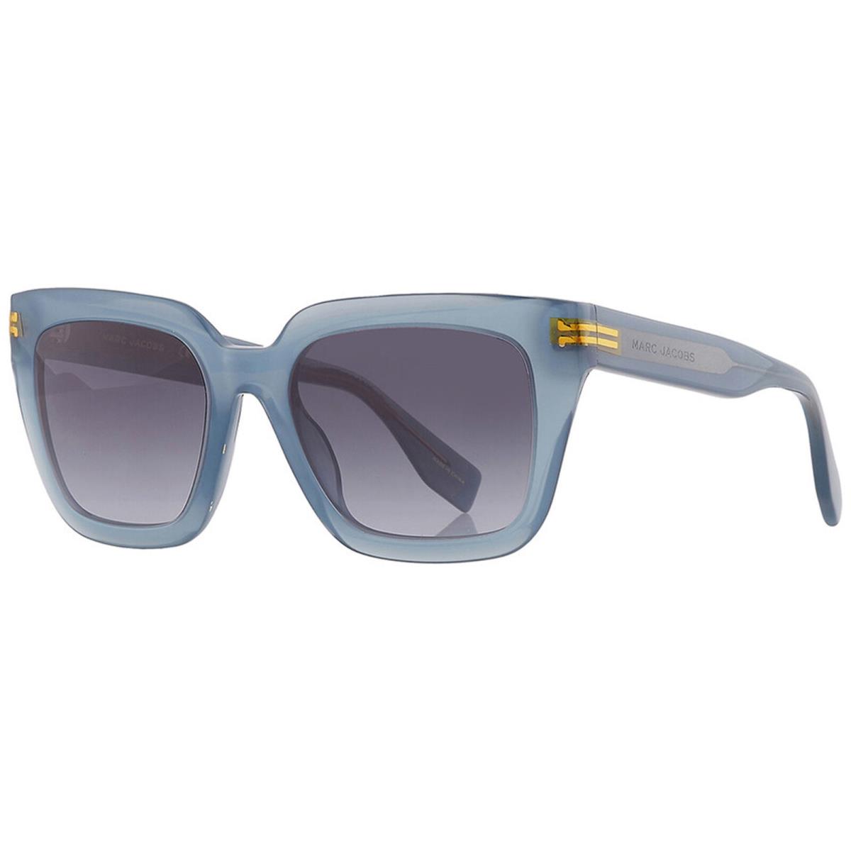 Marc Jacobs Matte Crystal Chunky Square Sunglasses W/ Gradient Lens - MJ1083S Crystal Blue/Grey (0PJP-9O)