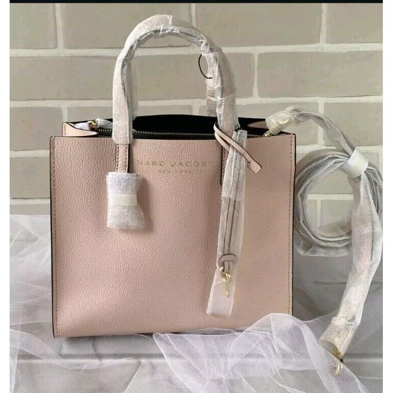 Marc Jacobs Mini Grind Leather Crossbody Tote Bag in Peach Whip