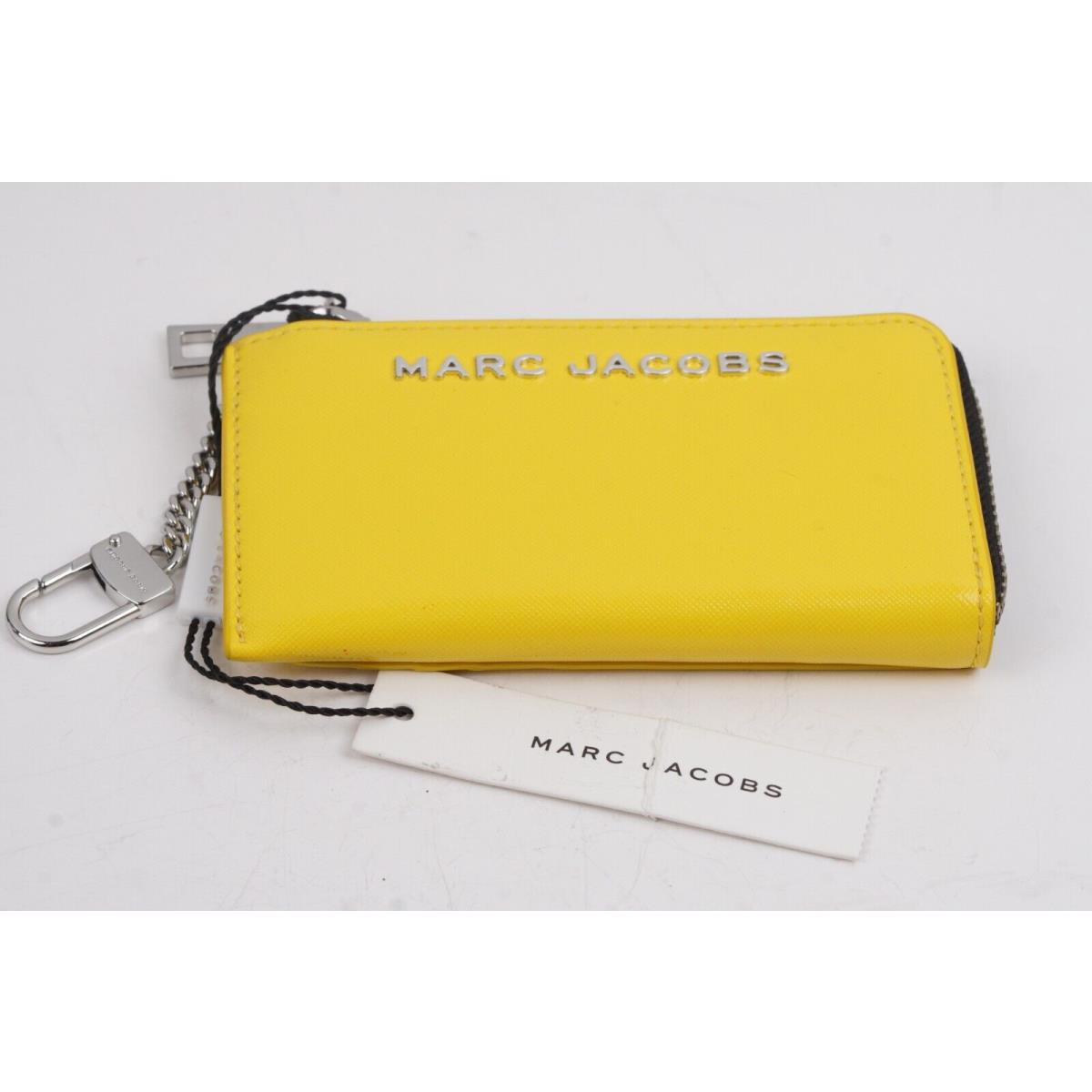 Marc Jacobs Womens The Bold Small Top Zip Leather Card Wallet Yellow One Size