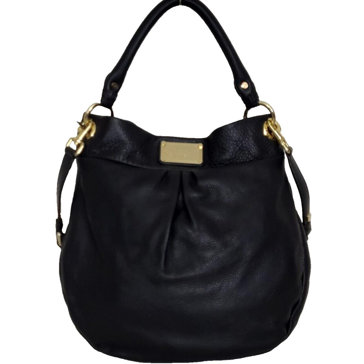 Marc Jacobs Classic Q Hillier Black Italian Leather Large Shldr Hobo Bag