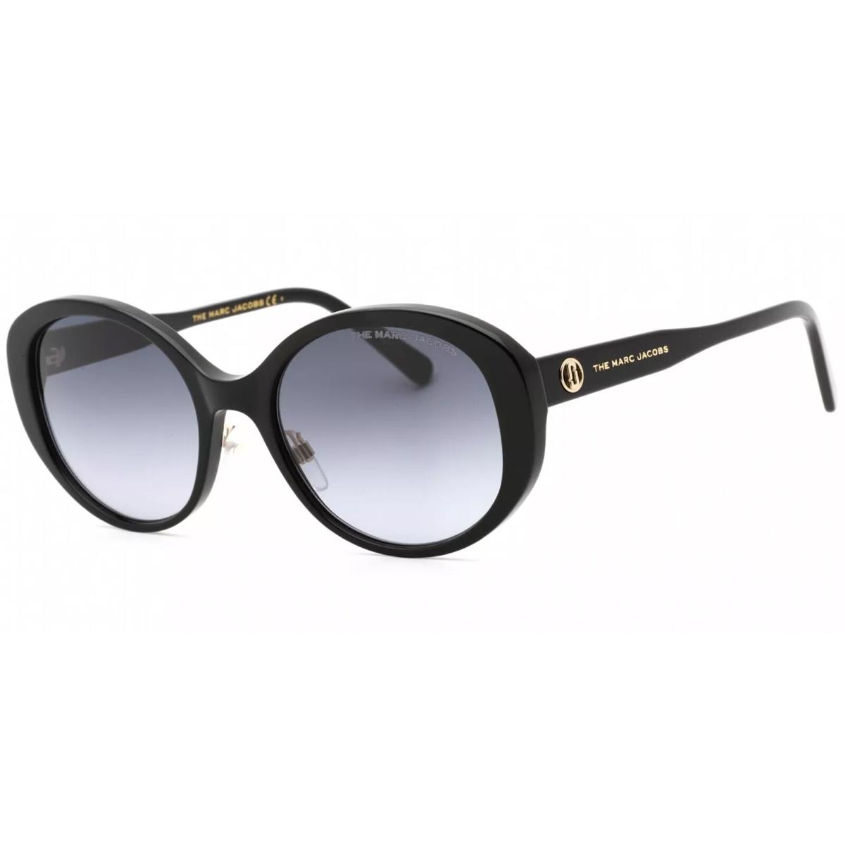 Marc Jacobs Shiny Black Oval Sunglasses W/ Gradient Lens - MARC627GS 0807 9O