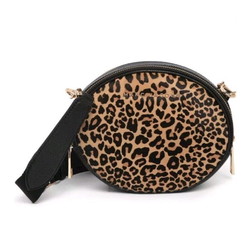 Marc Jacobs Animal Print Leather Double Zip Oval Crossbody Bag