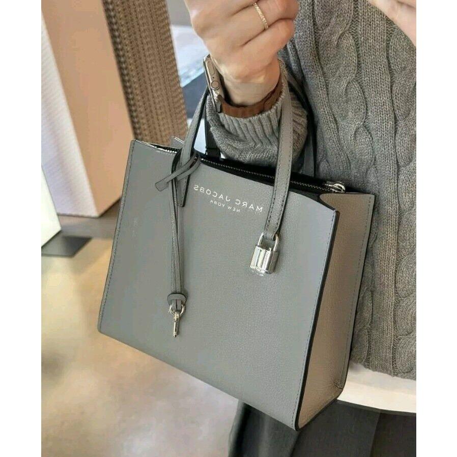 Marc Jacobs Mini Grind Leather Crossbody Tote Bag in Rock Grey