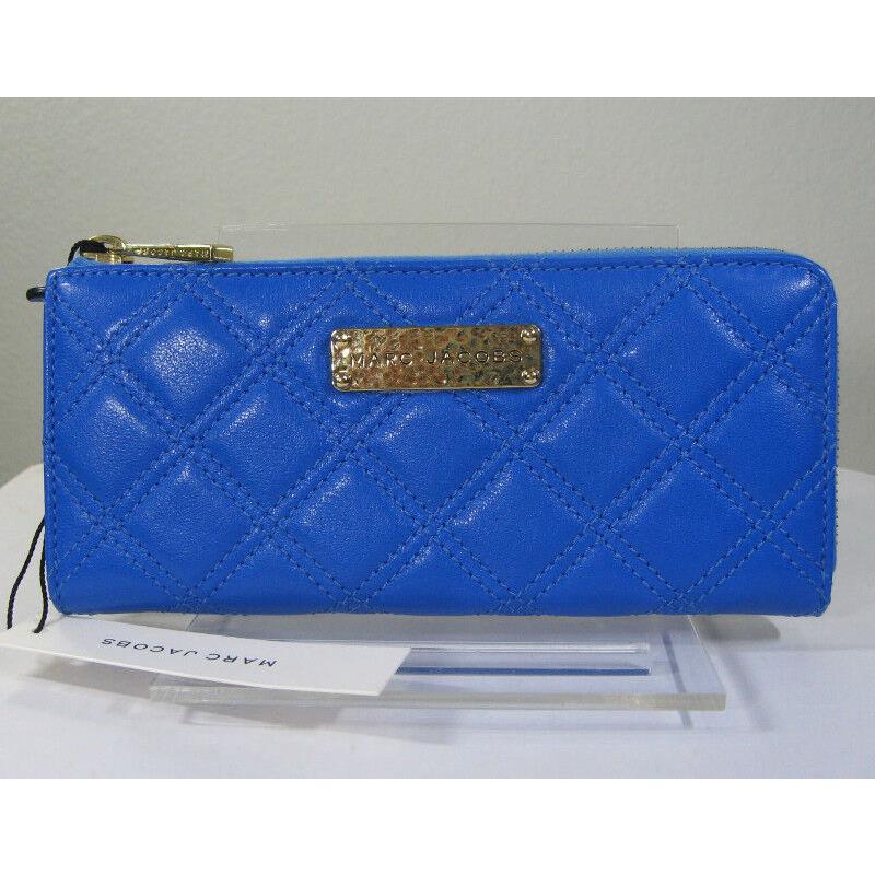 Marc Jacobs `the Lex` Quilted Leather Zip-around Continental Wallet Bluette