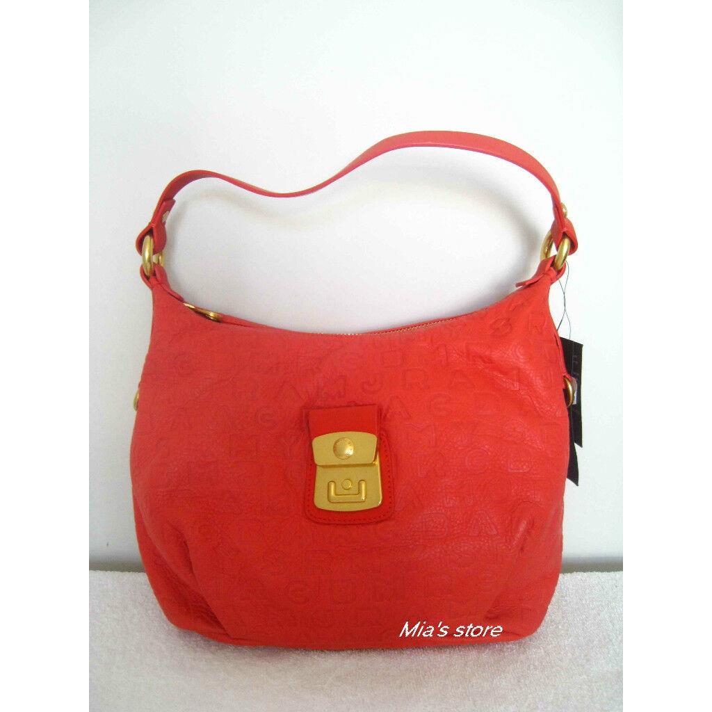 Marc by Marc Jacobs Purse Dreamy Leather Logo Embossed Lil Elettra Hobo Bag