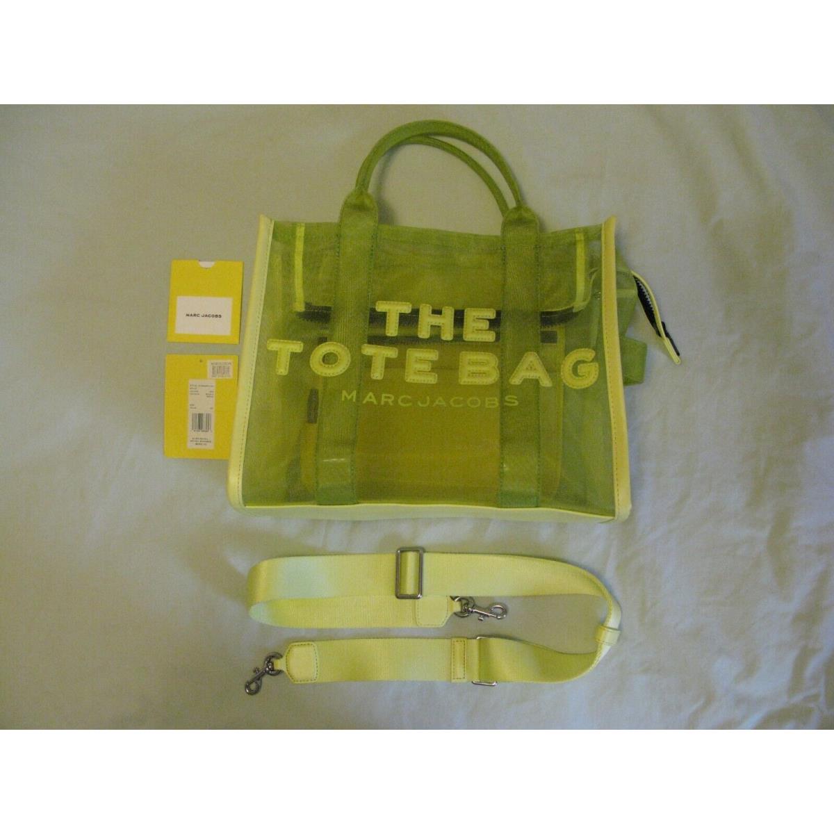 Marc Jacobs The Tote Bag `bright Green` Mesh Medium Brat