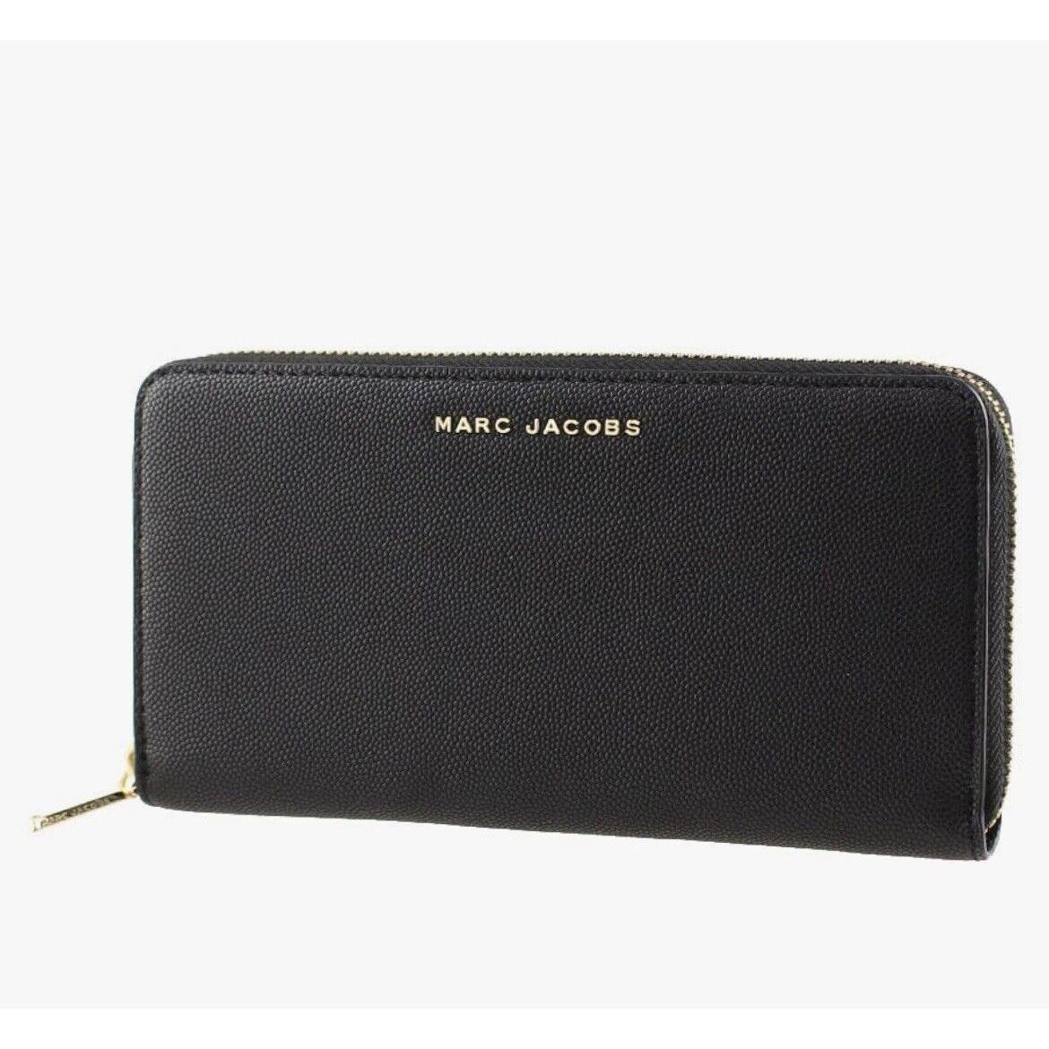 Marc Jacobs Women`s Black Leather Continental Zip Around Wallet M0016995